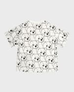 Image 2 of 4: Fendi Kid's FF Bear-Print Short-Sleeve T-Shirt, Size 8-14