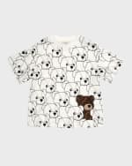 Image 1 of 4: Fendi Kid's FF Bear-Print Short-Sleeve T-Shirt, Size 8-14