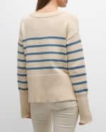 Image 4 of 6: Veronica Beard Andover Striped Pullover Sweater