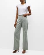 Image 5 of 6: Veronica Beard Akeela Cotton Pocket Tee