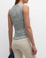 Image 4 of 6: Veronica Beard Needham Floral Smocked Tank Top