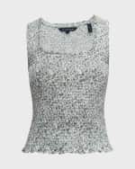 Image 1 of 6: Veronica Beard Needham Floral Smocked Tank Top