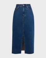 Image 1 of 6: Veronica Beard Victoria Denim Midi Skirt