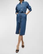 Image 2 of 5: Veronica Beard Evelyn Button-Front Denim Shirtdress