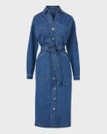 Image 1 of 5: Veronica Beard Evelyn Button-Front Denim Shirtdress