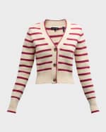 Image 1 of 6: Veronica Beard Noorie Striped Cardigan