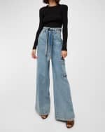 Image 4 of 5: Veronica Beard Belisa High-Rise Cargo Jeans