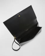 Image 5 of 6: Saint Laurent Cassandra YSL Flap Leather Wristlet
