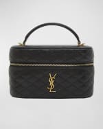 Image 1 of 6: Saint Laurent Gabby Mini Vanity Case in Quilted Leather with Gold Hardware