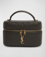 Image 1 of 6: Saint Laurent Gabby Mini Vanity Case in Quilted Leather with Gold Hardware