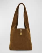 Image 1 of 6: Saint Laurent Lock Suede Hobo Bag