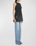 Image 2 of 6: Saint Laurent Oxalis YSL Monogram Shoulder Bag in Raffia with Bronze Hardware