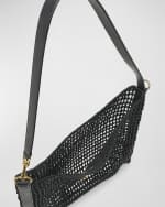 Image 5 of 6: Saint Laurent Oxalis YSL Monogram Shoulder Bag in Raffia with Bronze Hardware