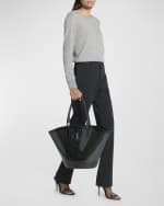 Image 2 of 6: Saint Laurent Medium YSL Vinyl Tote Basket Tote Bag