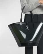 Image 3 of 6: Saint Laurent Medium YSL Vinyl Tote Basket Tote Bag