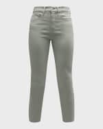 Image 1 of 6: Veronica Beard Carly Kick-Flare Cropped Raw Hem Jeans