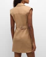Image 4 of 6: Veronica Beard Jax Button-Front Mini Utility Dress