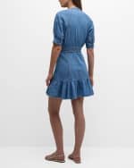 Image 3 of 6: Veronica Beard Kanika Short-Sleeve Denim Shirtdress
