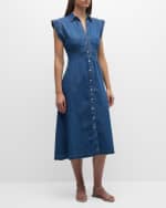Image 4 of 5: Veronica Beard Ruben Denim A-Line Midi Dress