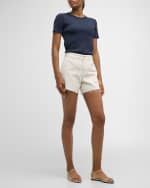 Image 5 of 6: Veronica Beard Ellis Mid-Rise Denim Shorts