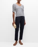 Image 5 of 6: Veronica Beard Netto Ruched-Sleeve Tee