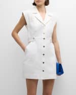 Image 5 of 6: Veronica Beard Jax Denim Button-Front Mini Dress