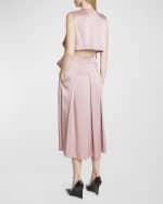 Image 3 of 6: Victoria Beckham Sleeveless Satin Midi Wrap Trench Dress