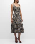 Image 5 of 6: Veronica Beard Jolie Printed A-Line Midi Dress