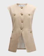 Image 1 of 8: Veronica Beard Tamara Linen-Blend Vest