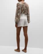 Image 3 of 6: Veronica Beard Antonette Long-Sleeve Paisley Blouse