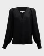 Image 1 of 6: Veronica Beard Osler Long-Sleeve Blouse