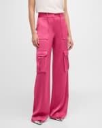 Image 2 of 6: Veronica Beard Saul Silk Cargo Pants