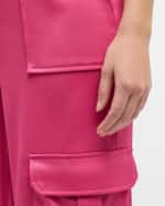 Image 6 of 6: Veronica Beard Saul Silk Cargo Pants