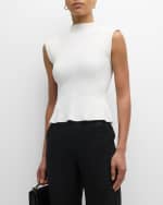 Image 2 of 6: Veronica Beard Cio Ribbed Mock-Neck Top