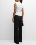 Image 3 of 6: Veronica Beard Cio Ribbed Mock-Neck Top