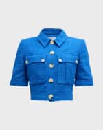 Image 1 of 8: Veronica Beard Rosalina Short-Sleeve Tweed Jacket