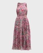 Image 1 of 6: Veronica Beard Carlotti Criss-Cross A-Line Midi Dress