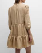 Image 4 of 6: Veronica Beard Hawken V-Neck Tiered Mini Dress