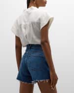 Image 4 of 6: Veronica Beard Kasa Short-Sleeve Linen Top