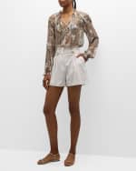 Image 5 of 6: Veronica Beard Franzi High-Rise Tailored Shorts
