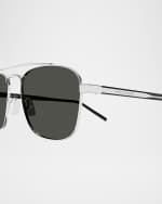 Image 2 of 3: Saint Laurent Men's SL 665 Metal Aviator Sunglasses