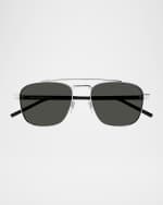Image 1 of 3: Saint Laurent Men's SL 665 Metal Aviator Sunglasses