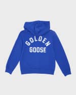 Image 5 of 5: Golden Goose Boy's Journey Zip-Up Printed Stone-Washed Hoodie, Size 12-14