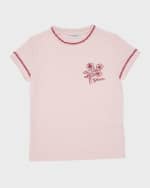 Image 4 of 5: Golden Goose Girl's Journey Flower Logo Embroidered T-Shirt, Size 12-14