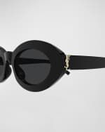 Image 2 of 3: Saint Laurent YSL Acetate Oval Sunglasses
