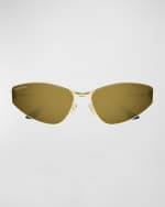 Image 1 of 3: Balenciaga Mirrored Metal Cat-Eye Sunglasses