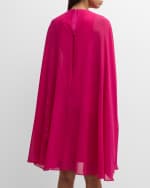 Image 4 of 6: Rickie Freeman for Teri Jon Sleeveless A-Line Cape Midi Dress