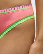 Image 4 of 4: Platinum Inspired by Solange Ferrarini Crochet-Trim Scoop Bikini Bottoms