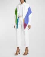 Image 4 of 4: Etro Jacquard Color-Block Cotton & Modal Scarf