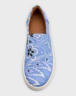 Image 5 of 5: Etro Kid's Paisley Slip-On Sneakers, Toddler/Kids